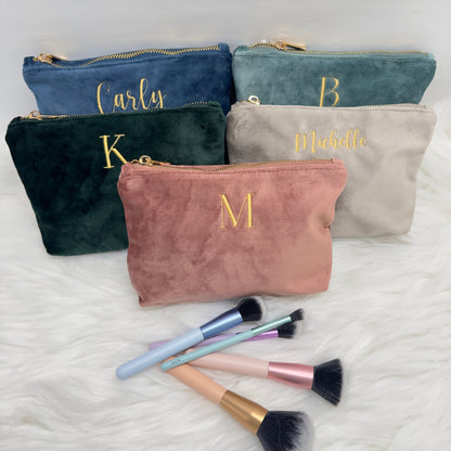 Personalised Velvet Makeup Bag - Personalised Beauty Accessory Pouch