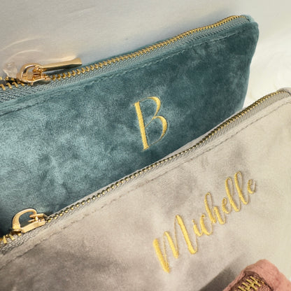 Personalised Velvet Makeup Bag - Personalised Beauty Accessory Pouch