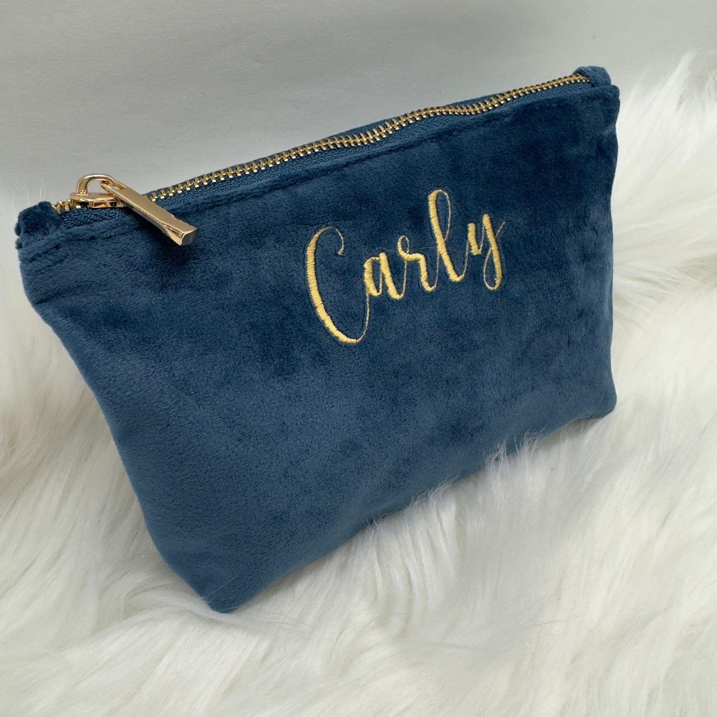 Personalised Velvet Makeup Bag - Personalised Beauty Accessory Pouch