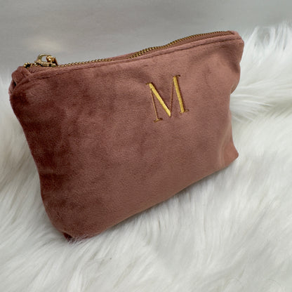 Personalised Velvet Makeup Bag - Personalised Beauty Accessory Pouch