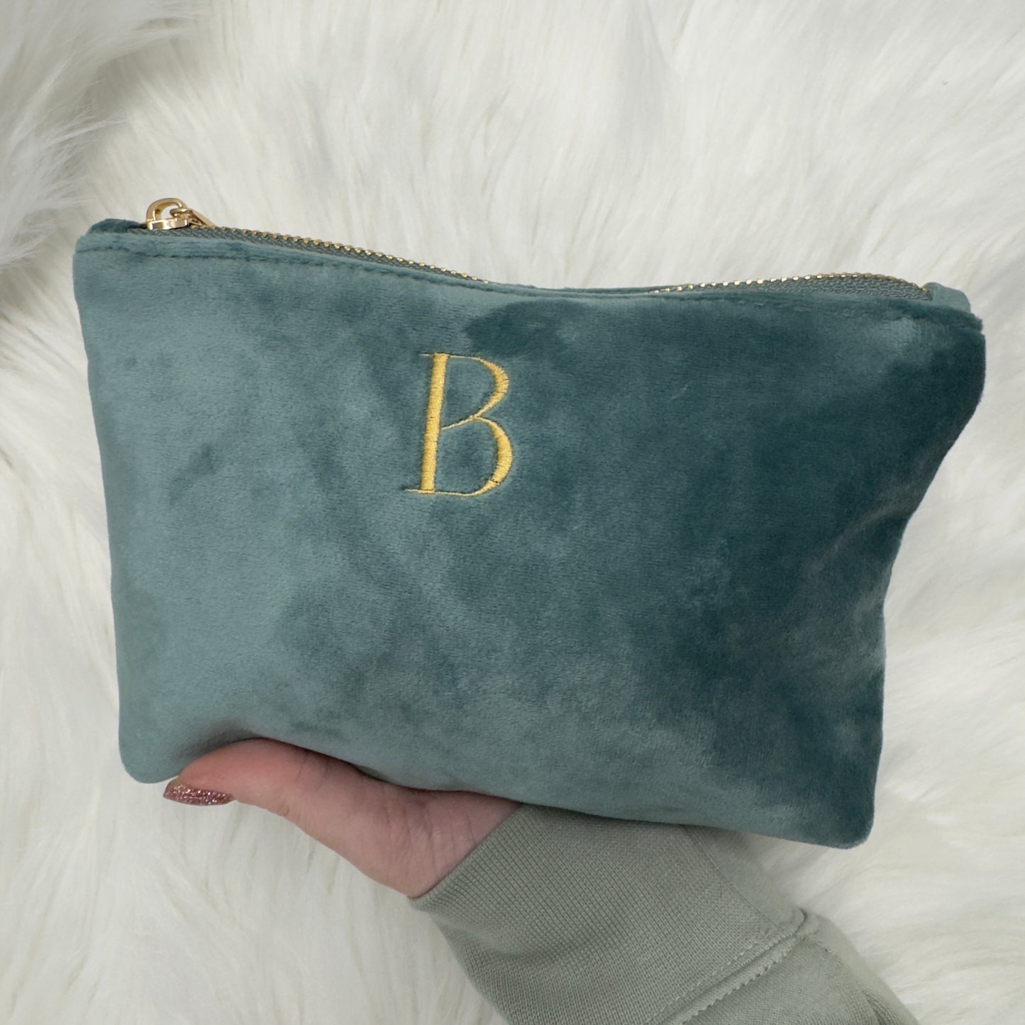 Personalised Velvet Makeup Bag - Personalised Beauty Accessory Pouch