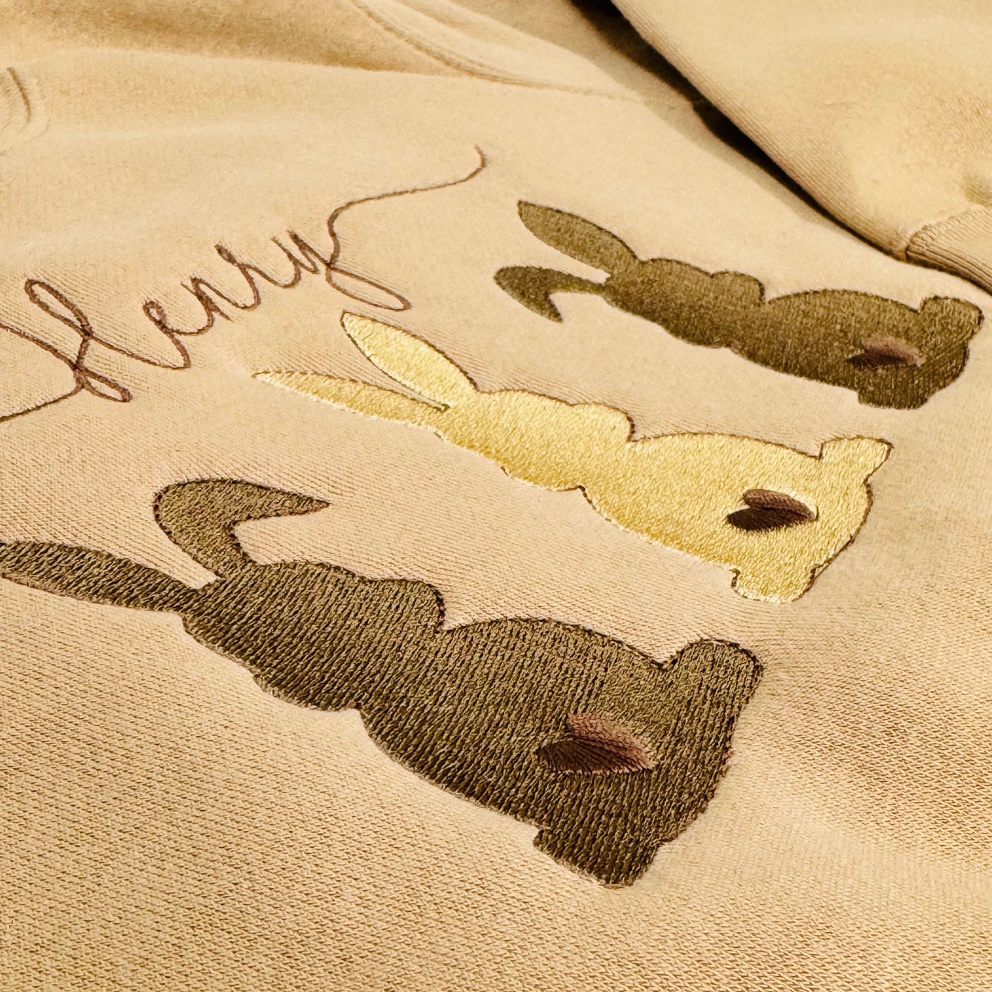 Cute Easter Bunny Embroidered Sweater for Children. Personalised with Name - Multiple Colours Available