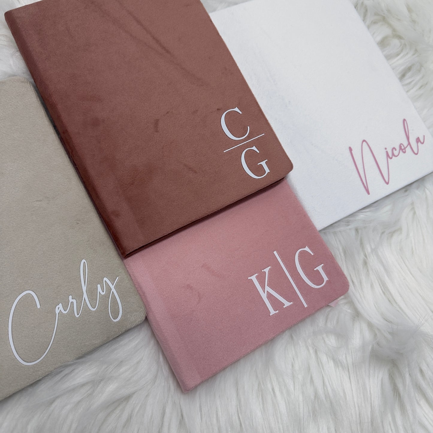 Custom Velvet Notebook - 80 Lined Pages - Personalised Name or Initials