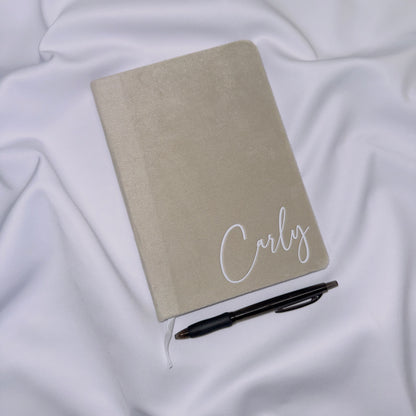 Custom Velvet Notebook - 80 Lined Pages - Personalised Name or Initials