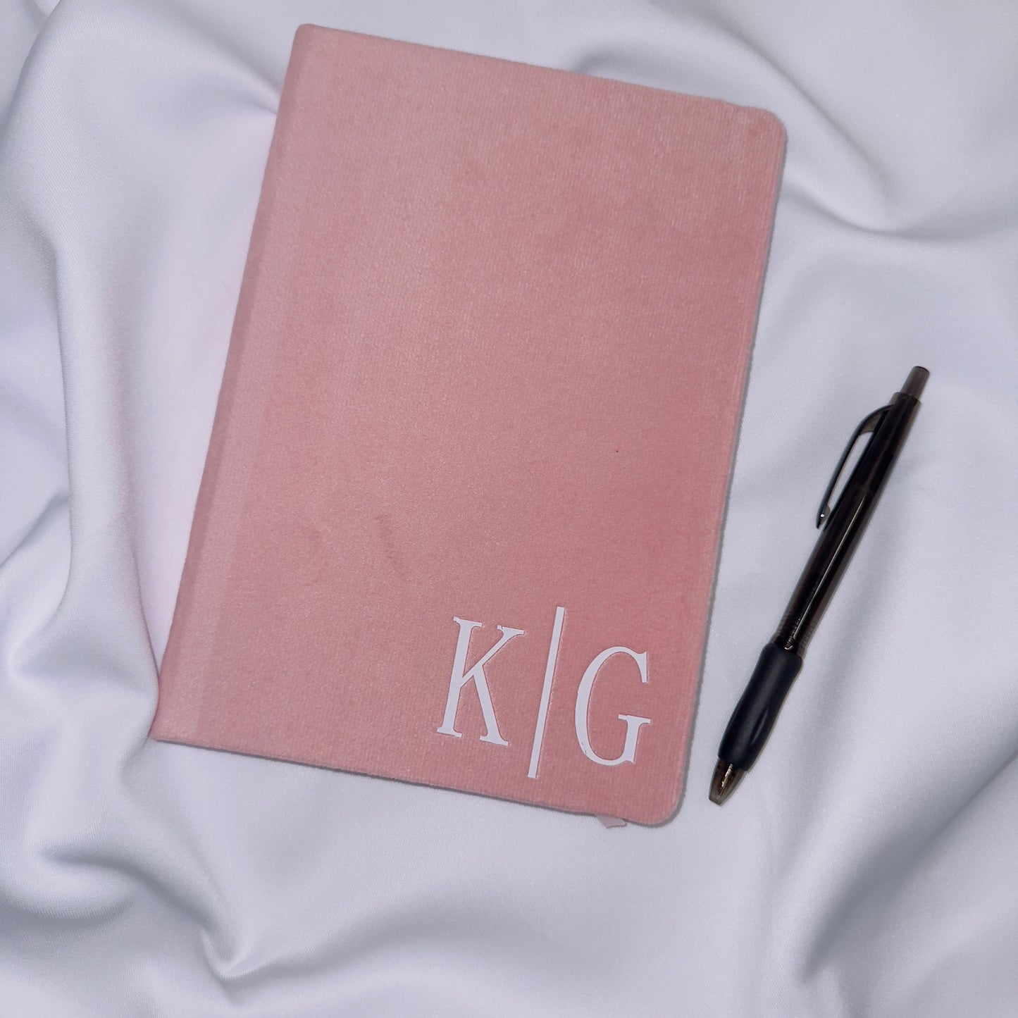 Custom Velvet Notebook - 80 Lined Pages - Personalised Name or Initials