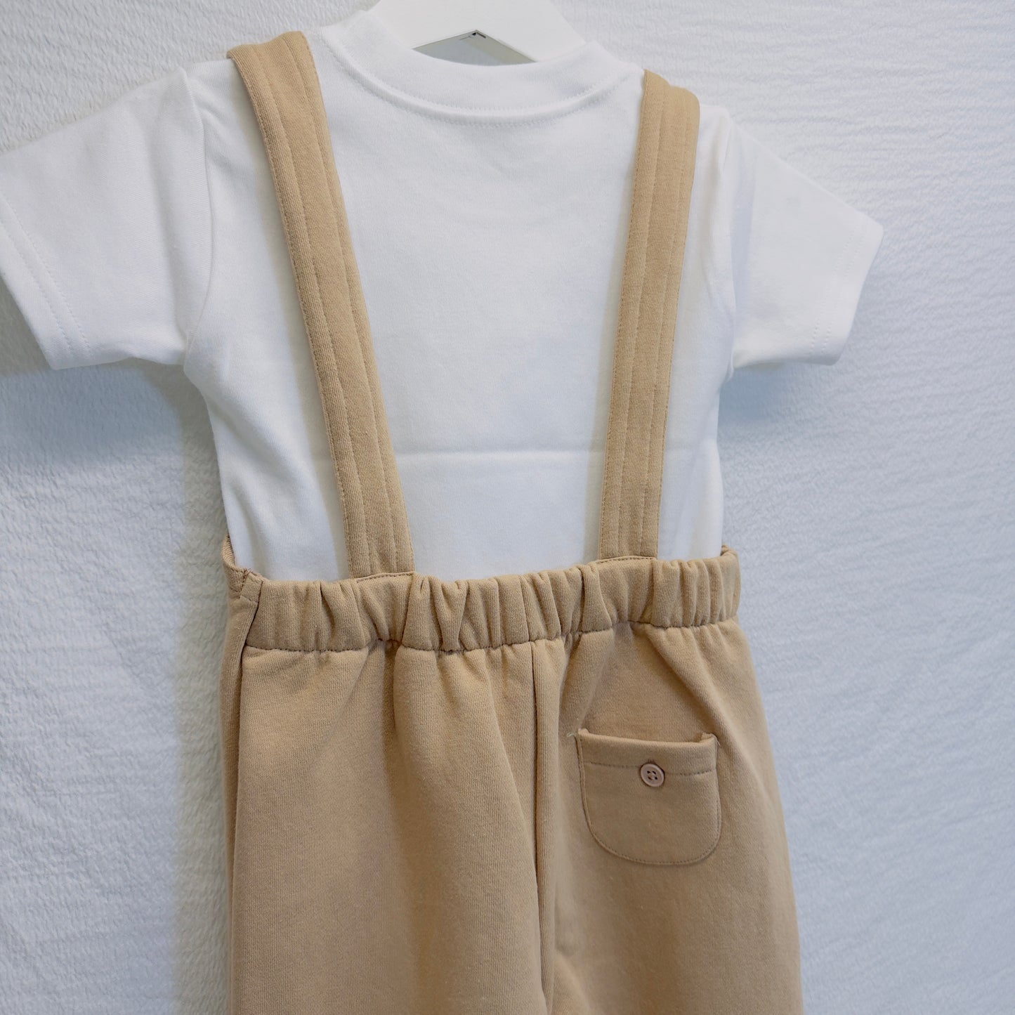 Personalised Children's Dungarees and T-Shirt Set with Floral Initial Embroidery - Custom Colours Available