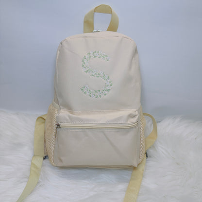 Floral Embroidered Children's Backpack in Various Colours and Sizes. Personalised School or Nursery Bag