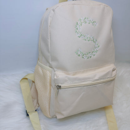 Floral Embroidered Children's Backpack in Various Colours and Sizes. Personalised School or Nursery Bag