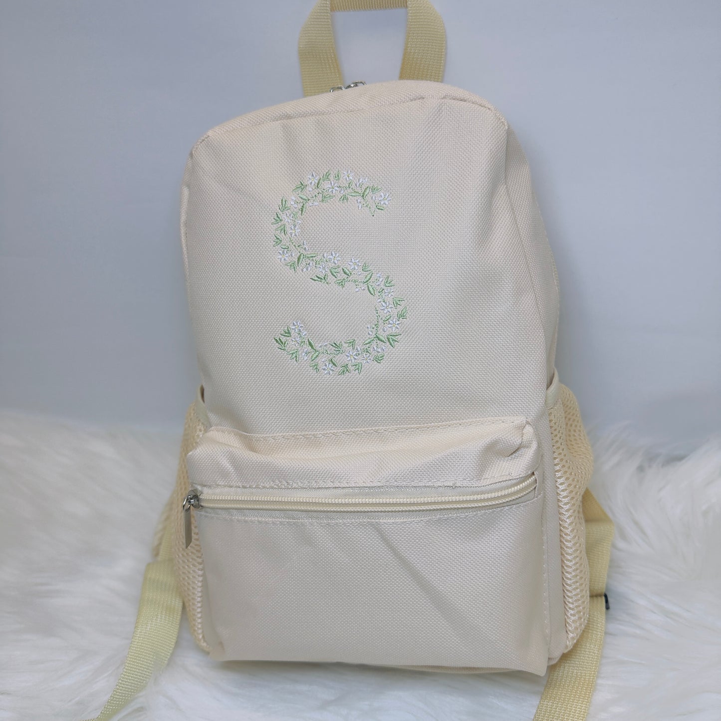 Floral Embroidered Children's Backpack in Various Colours and Sizes. Personalised School or Nursery Bag