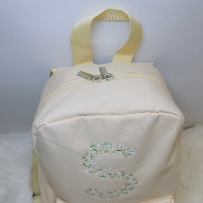 Floral Embroidered Children's Backpack in Various Colours and Sizes. Personalised School or Nursery Bag