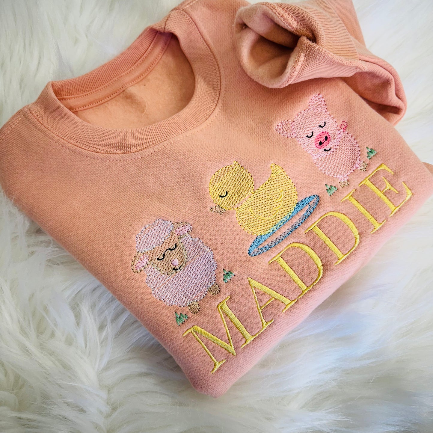 Adorable Farm Animal Design on 100% Cotton Children's Sweater - Personalised Gift for Kids