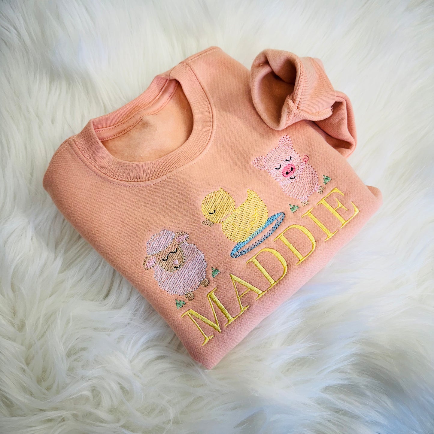 Adorable Farm Animal Design on 100% Cotton Children's Sweater - Personalised Gift for Kids