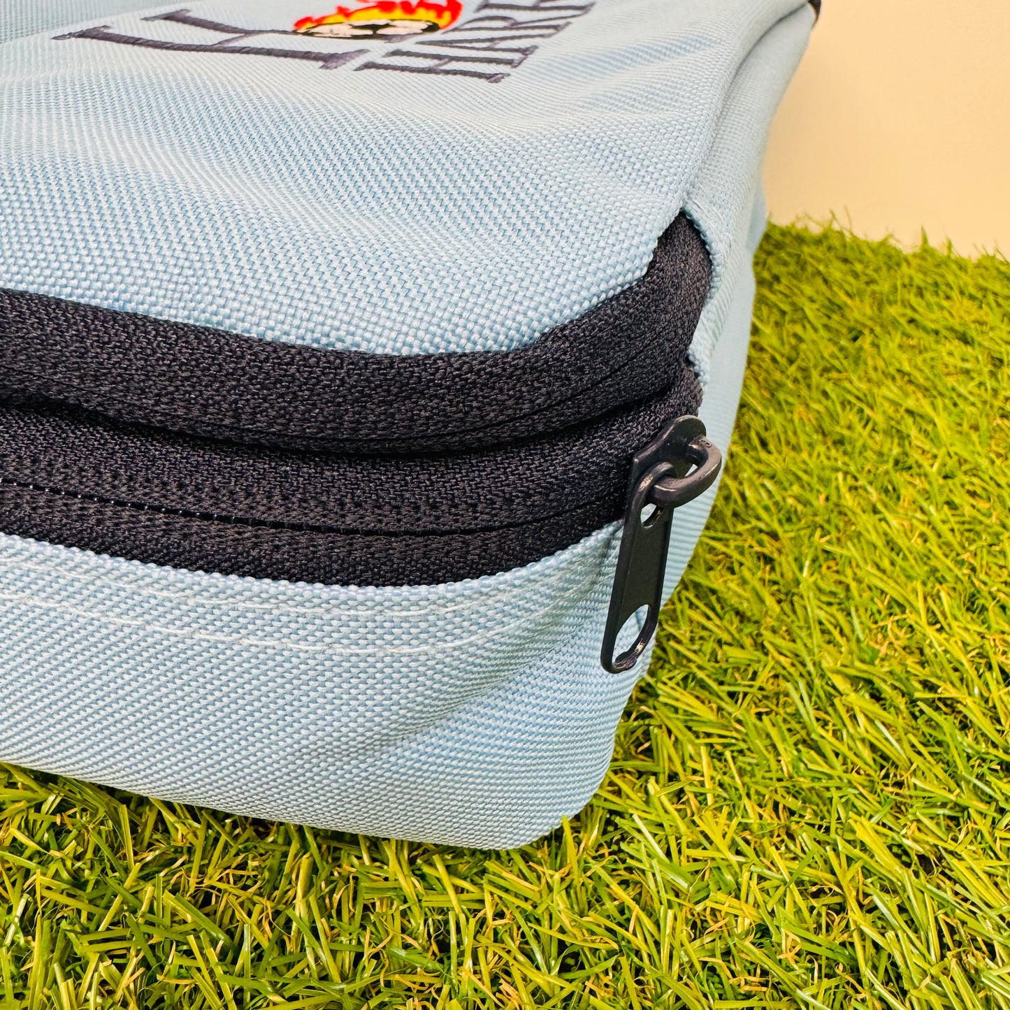 Personalised Football Insulated Lunch Bag with Dual Compartments and Carry Handle. Matching Flask Available