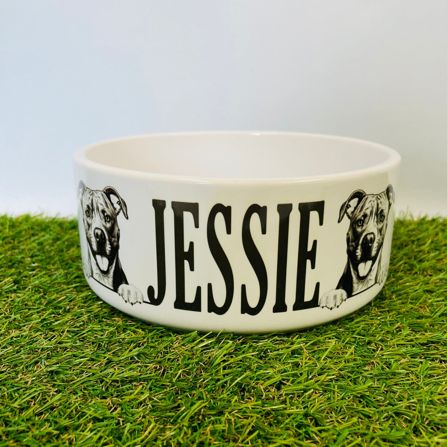 Personalised Ceramic Dog Bowl - Various Breeds Available