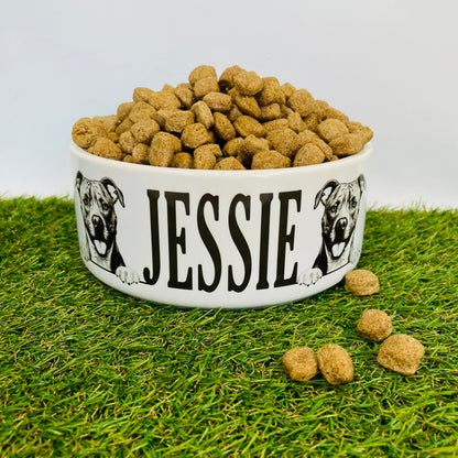 Personalised Ceramic Dog Bowl - Various Breeds Available