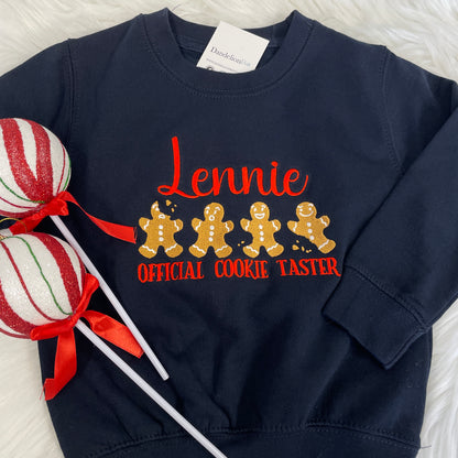 Embroidered Cookie Christmas Sweater Personalised