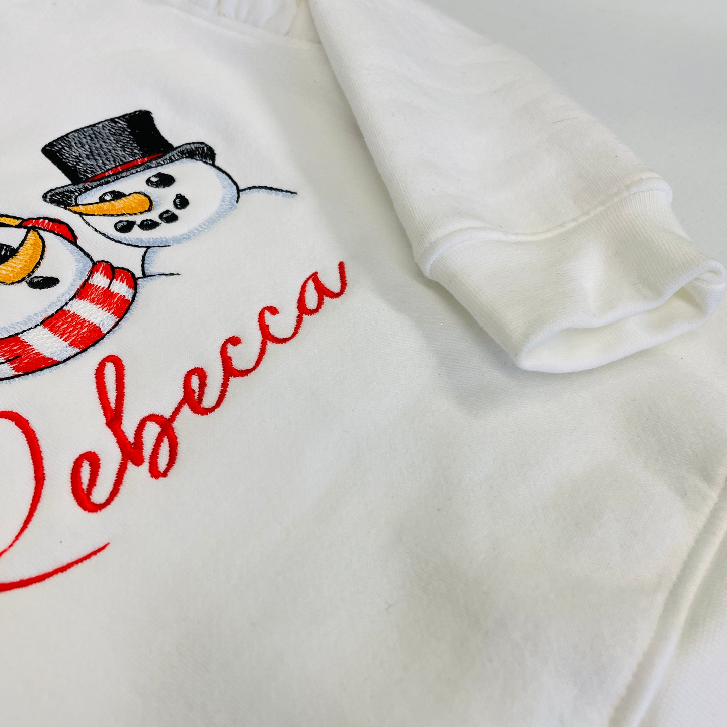 Embroidered Winter Snowmen Children’s Personalised Sweater - Girls Fashion