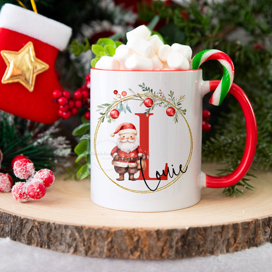 Santa Alphabet Personalised Hot Chocolate Mug - Stocking Filler