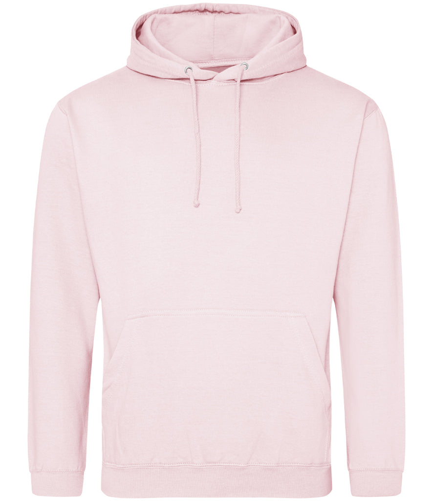 BABY PINK MEDIUM Men's AWDis Regular Logo Embroidered Workwear Hoodie