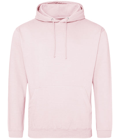 BABY PINK MEDIUM Men's AWDis Regular Logo Embroidered Workwear Hoodie
