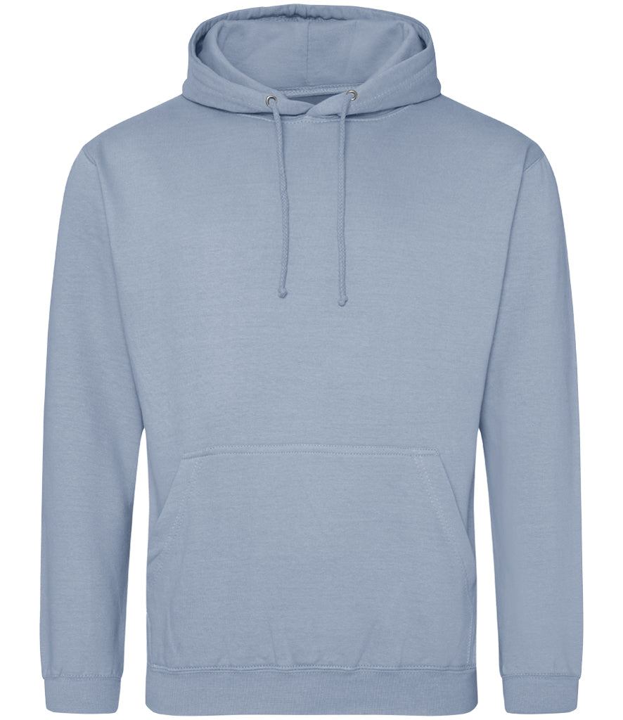 DUSTY BLUE MEDIUM Men's AWDis Regular Logo Embroidered Workwear Hoodie