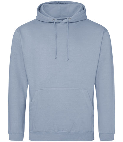 DUSTY BLUE MEDIUM Men's AWDis Regular Logo Embroidered Workwear Hoodie