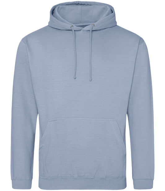 DUSTY BLUE MEDIUM Men's AWDis Regular Logo Embroidered Workwear Hoodie