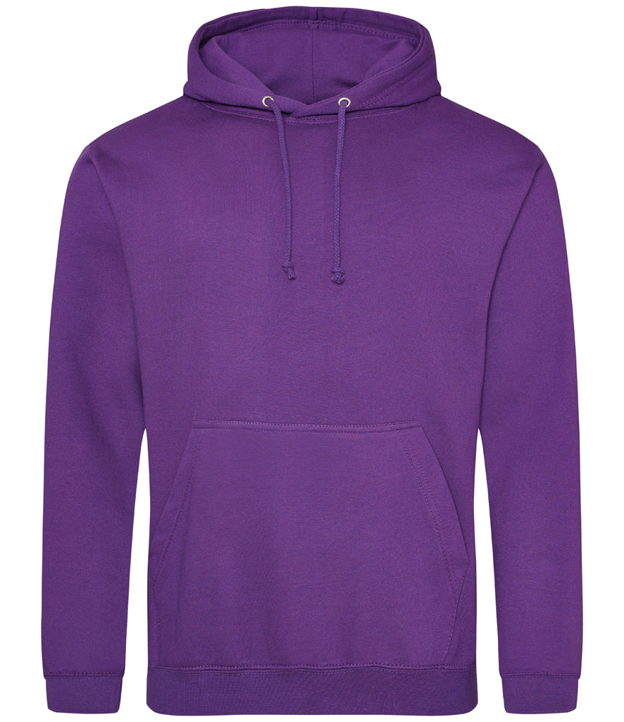 PURPLE SMALL Men's AWDis Regular Logo Embroidered Workwear Hoodie