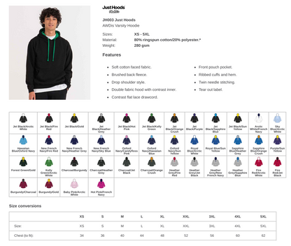 Unisex AWDis Varsity Hoodie - Many Colours Available Printed or Embroidered With Your Logo