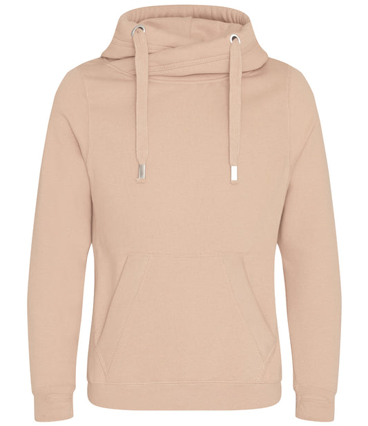 NUDE MEDIUM Ladies AWDis Cross Neck Fashion Hoodie