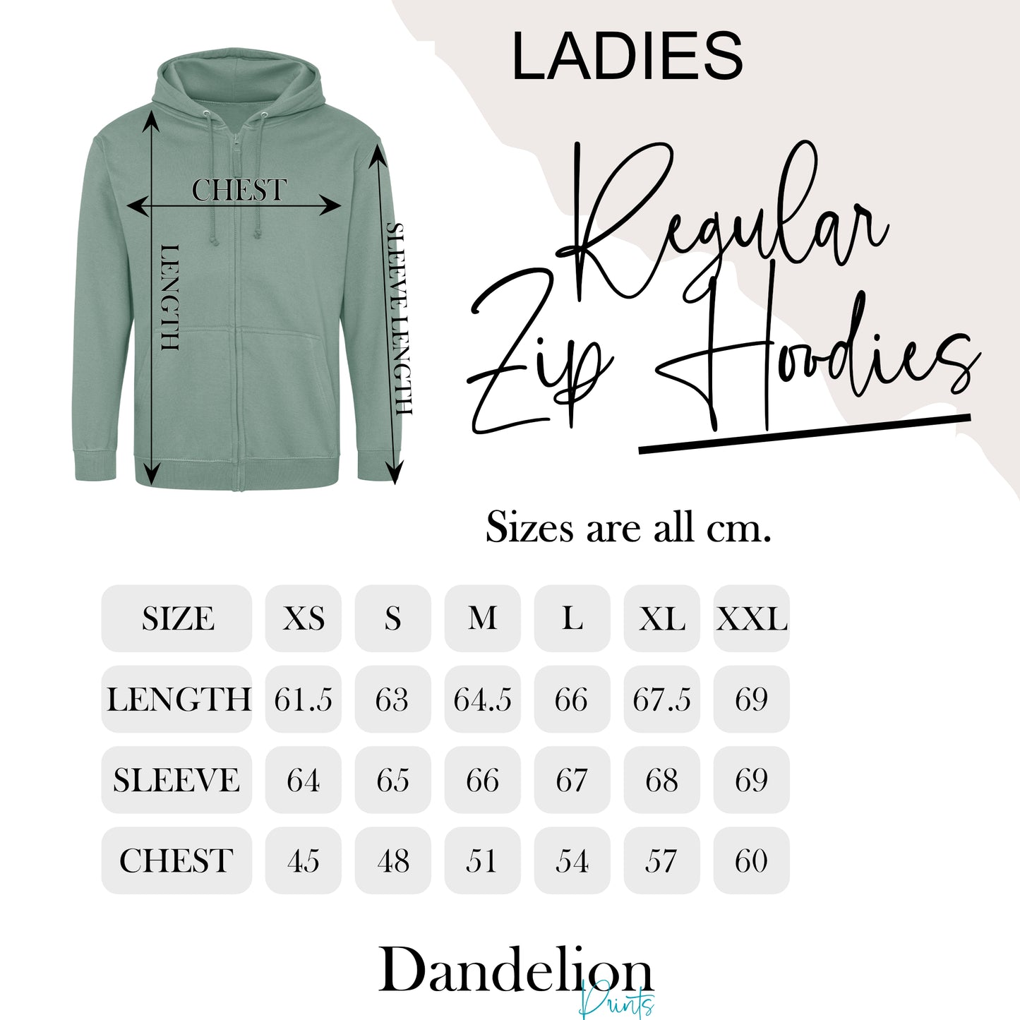 Ladies AWDis Regular Business Branded Zip Hoodie