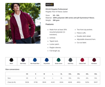 Men's Regatta III Business Branded Fleece Jacket