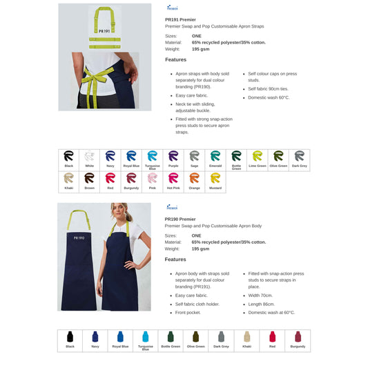 Business Branded Colour Swap Apron
