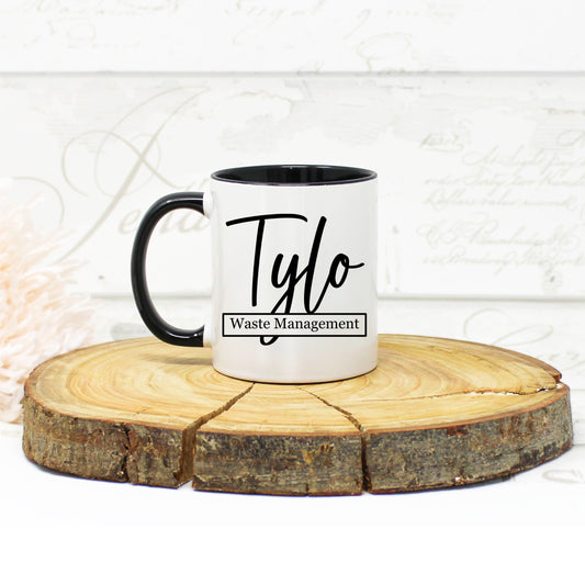 SINLGE Custom Printed 11oz Mug with Coloured Inner and Handle
