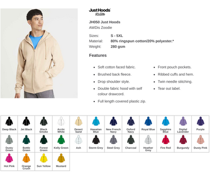 Men's Regular Business Branded Zip Hoodie