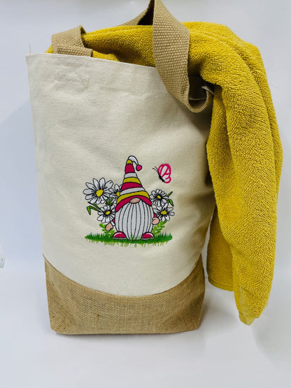 Gonk Design Embroidered Shopping Tote Bag - Cute and Eco-Friendly for Sustainable Shopping